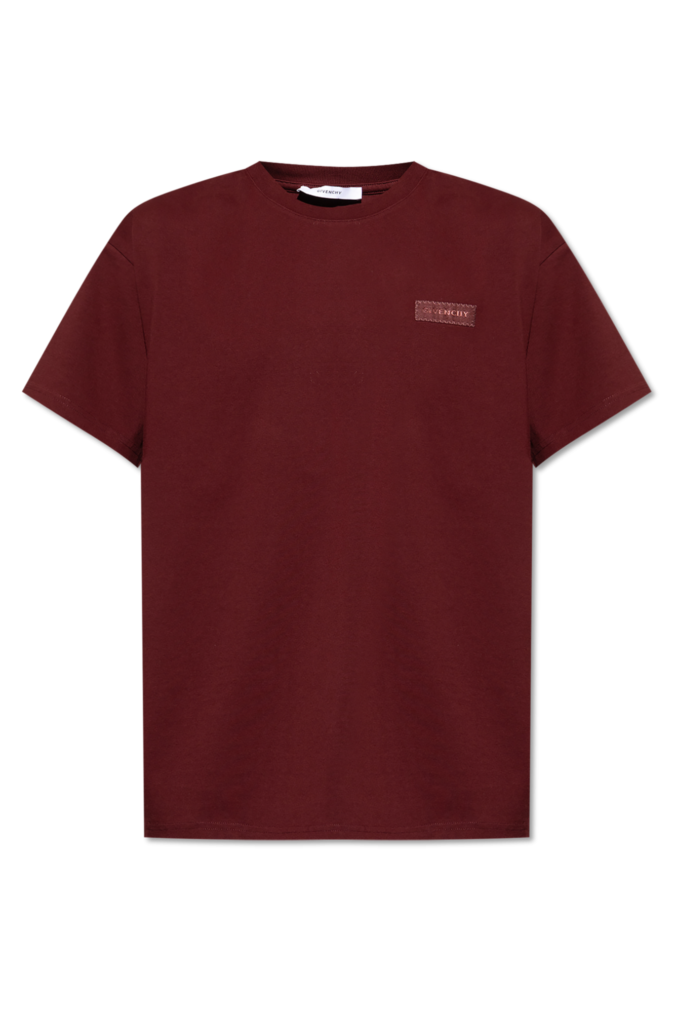 Burgundy T-shirt with logo patch Givenchy - Vitkac France